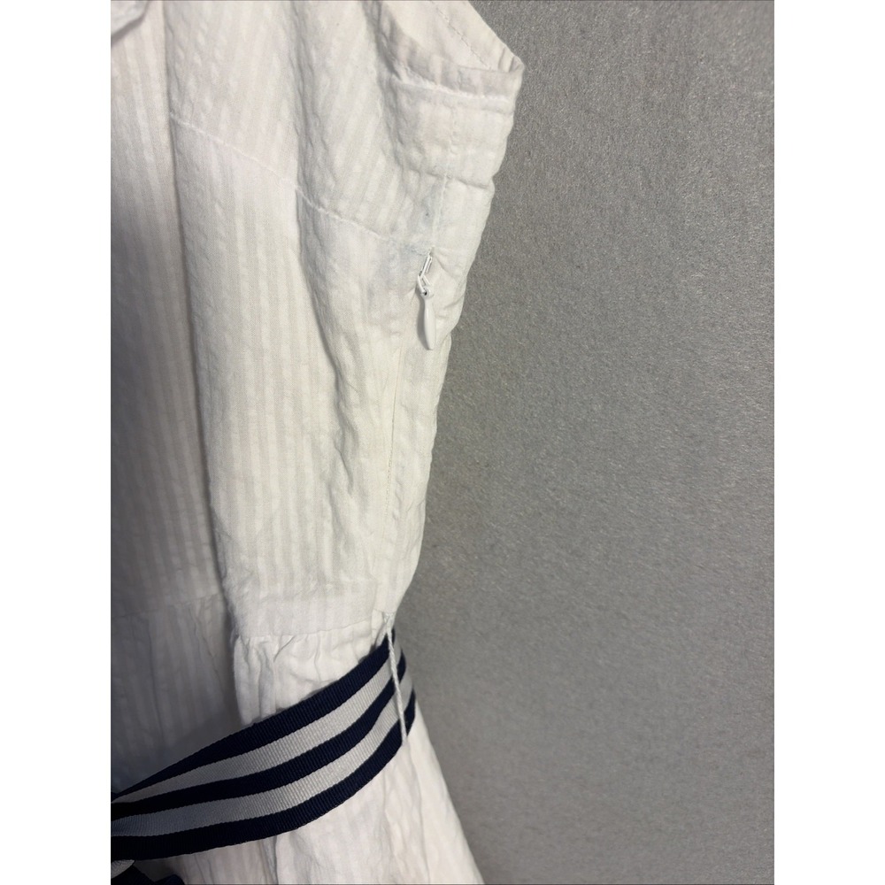 Vineyard Vines ( Target)White Ruffle Midi Dress V-Neck Size M Coastal Quiet Lux - Picture 6 of 10